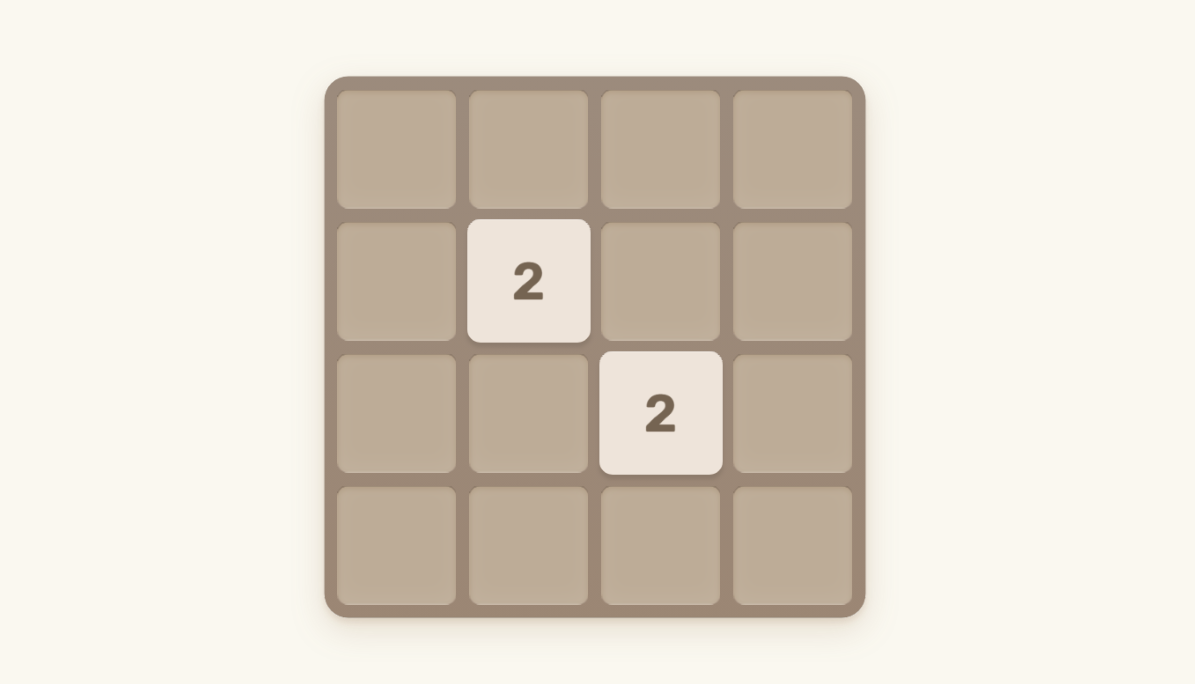 2048 Game Grid with Merging Tiles